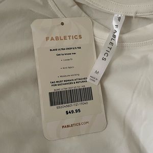 NWT FABLETICS LUX CROP WORKOUT TEE